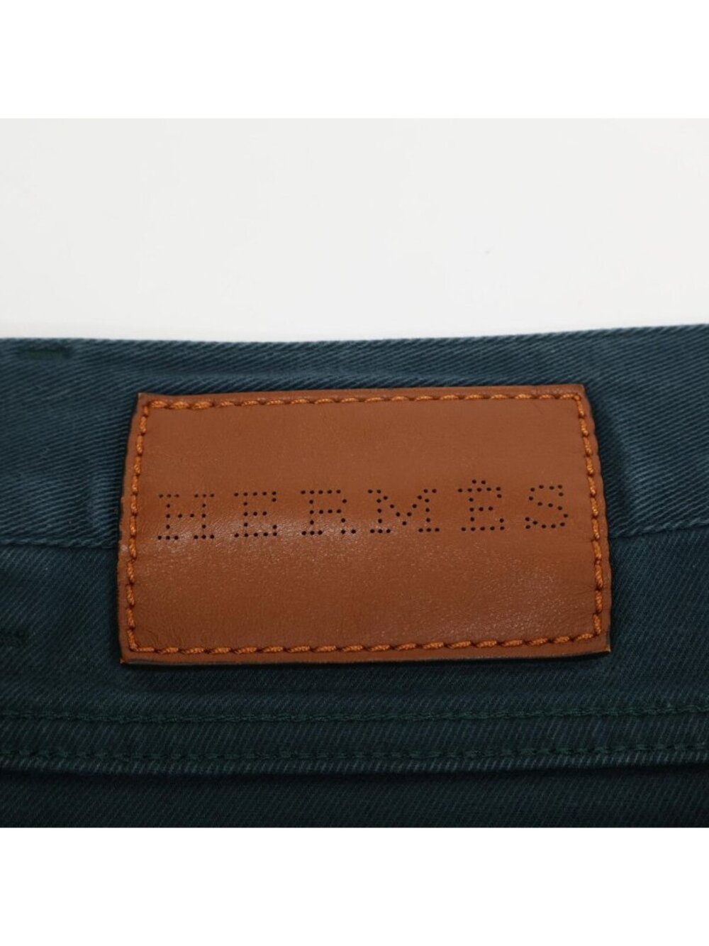Hermes Series Button Green Denim Pants 44 View 6